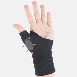 1 par thumb support splint mjuk andningsbar hand handband stag sport skyddande svett armband smärtlindring terapeutiska handskar