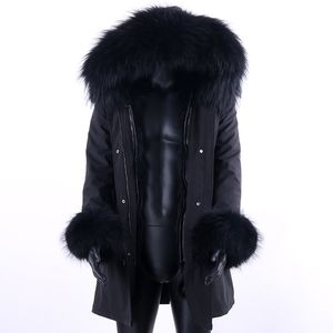 Raccoon Collar Fur Collar Fured Alta Jaqueta 2020 Inverno Homem REAL Revestimento Homens Parkas Roupas impermeável Long Jacket 2020