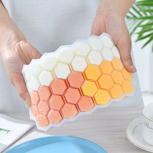 Silicone Honeycomb Ice Food Grade Glassible Taca Lodowa Formy Pokrywa Nałożone lody Formy Kolory Self Made VT1414