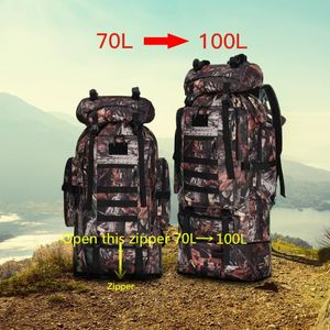 Outdoor Bags 100L Tactical Backpack Army Bag Hiking Men Rucksack Camping Climbing Trekking Mountain Sports XA106Y