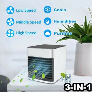 Mini USB Taşınabilir Hava Soğutucu Fan Klima 7 Renkler Işık Masaüstü Hava Soğutma Fanı Nemlendirici Arıtma Ofis Yatak Odası Için