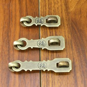 Wood Door Brass Hasp Möbler Spänne Skåp Lås Antik Skåp Bolt Garden Anti-thyt dhardware del