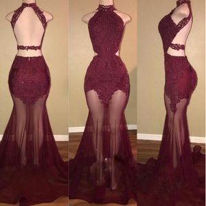 New Black Evening Dresses Formal Dress Prom Party Gown Gown Mermaid Trumpet Applique Custom Tulle High Neck Sleeveless Lace