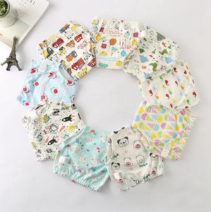 Baby Training Byxor 6 Lager Gaze Barn Underkläder Återanvändbar Nappies Cloth Diaper Nappy Changing Panties 9 Designs 30PCS DW5612