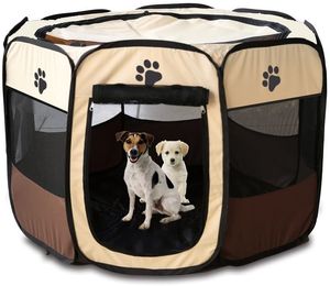 محمولة قابلة للطي للحيوانات الأليفة خيمة الكلب القفص المثمن للقطم خيمة playpen puppy kennel عملية سرية السياج في الهواء الطلق الكلاب البيت البيت