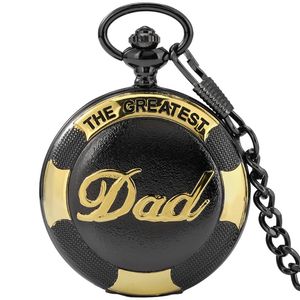 Mode Retro-Uhren The Greatest DAD Design Herren Analog Quarz Taschenuhr Väter Geschenk Anhänger Kette Große Rom Nummer Zifferblatt Uhr