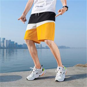 Mens korta lastbyxor mode trend lös dragsko knä längd strand casual byxor sommar designer ny manlig ficka springa sport shorts