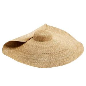 女性のための新しい夏の特大のビーチの帽子25cmのブリムラージ麦わら帽子サンの保護ファッションパーティー旅行帽子ドロップシッピングY200716