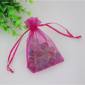 Wholesale hot pink candy bags for sale - Group buy cm Hot Pink Wedding Candy Bags Can be Printed Logo Tulle Drawstring Organza Bags