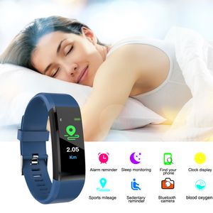 New'in 115plus Akıllı Bilezik İçin Erkekler ve Kadınlar Spor Tracker Tansiyon Nabız Monito Su geçirmez Akıllı İzle 115 Artı Wristbans