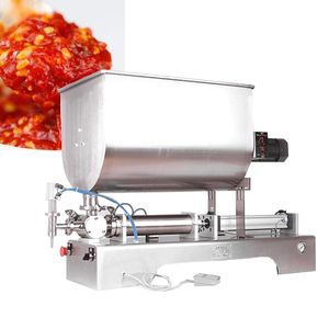 180W pneumatisk pasta flytande fyllningsmaskin Kvantitativ rostfritt stål U-formad blandningsfyllningsmaskin