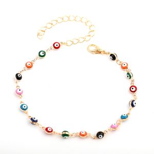 2020 Europe and the United States new dry flower anklet chain antique color eye chain age foot chain