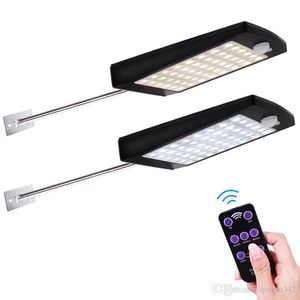 DHL Solar Lights Outdoor 48LED 3Modes Motion Sensor Solar Luz parede com controle remoto à prova d'água Lâmpada de segurança para o Street Garden Quintal