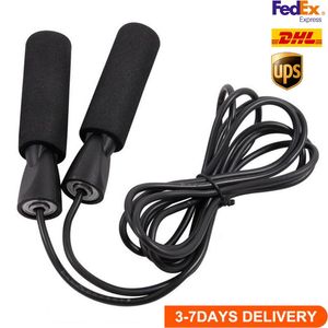 US Stock DHL Frakt 2020 Övningsutrustning Justerbar Hoppa Hopp Rope Bearing Skip Rope Speed ​​Fitness Aerobic Hoppning Black