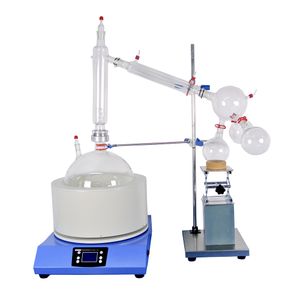 O equipamento do laboratório de Zoibkd fornece o kit de destilação do trajeto curto 20L Frasco de vidro do equipamento com manto de aquecimento da agitação magnética