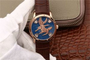 Montre DE Luxe 42x13 мм 2460G4 механизм стальной корпус кожаный ремешок для часов механические часы мужские часы наручные часы