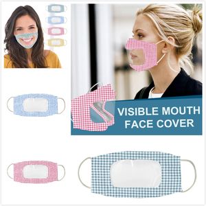 DHL for Visible Mouth Face Cover Anti Dust Reusable Washable Face Mask with Clear Pvc Window Adults Deaf-Mute Lip Transparent Face Masks hot