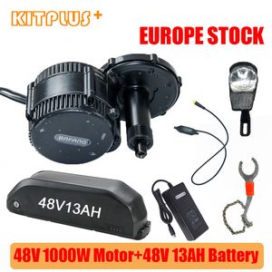 BAFANG BBSHD 1000W 48V Mid Drive Electric Bike Kit med batteri 13Ah för Fat E-Bike Mountain DIY