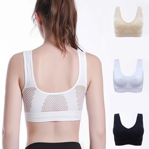 Kvinnor Sport Bras Ny Hollow Out Vadderad Andningsbar BRA Running Fitness Sport Brassiere Tråd Gratis Bekväma Kvinna Underkläder