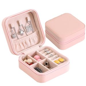 F1 Women Girl PU Monolayer Small Simple Organizer Portable Jewellery Jewel Case Packaging Gift Boxes Travel Earring Jewelry Box