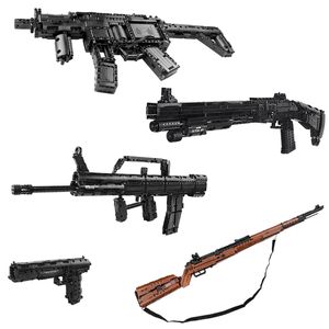 MouldKing Montering Vapen Byggstenar Mauseres Sniper Rifle Desert Eagle Pistol Submachine Automatiska gevär Gun Bricks Pojkar Leksaker