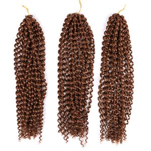 Fluffy passion twist hair Extensions Black Brown Burgundy 18 Inch Ombre Crochet Braids Synthetic Braiding Hair 80g/pcs LS06