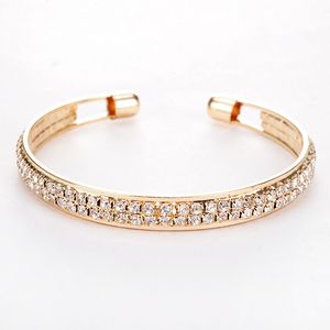 Crystal Gold Sier Cuff Elegant Color Bridal Lady Bracelet Bracelets & Bangles Jewelry Pulseras s