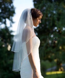 2020 Nieuwe Arrivel Bridal Sluier Soft Mesh Band Haar Kam Overlocking Lint Rand Short Wedding Sluier