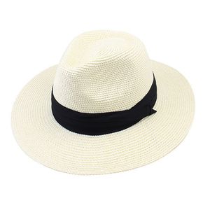 FURTALK 夏帽子女性男性パナマ麦わら帽子夏のビーチ帽子 Fedora UV 日焼け止め Capchapeau ファム T200715