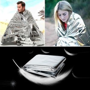 New 100 pcs Outdoor Water Proof Emergency Survival Rescue Blanket Foil Thermal Space First Aid Sliver Rescue Curtain Military Blanket
