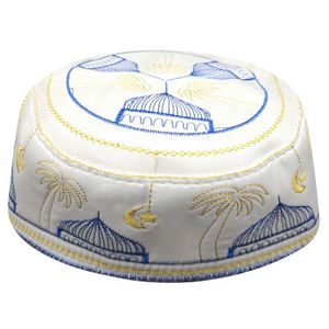 Etnisk Kläder Vit Bomull Tyg Muslim Bön Mössor För Män Mjuk Fashion Islamic Round Caps Topi Kufi Eid Ramadan Be Drop1