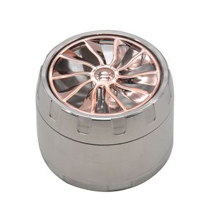 HONEYPUFF Wheel Style Zinc Alloy Smoking Grinder 2.48 Inch 4 Piece Sharp Diamond Teeth Tobacco Grinder Metal Herb Miller Spice Crusher