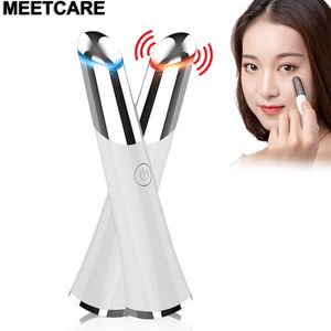 Electric Eye Massager Skönhet Uppvärmd Sonic Anti Eye Bag Instrument Avlastar Kvinnor Facial Face Vibration Ögonvård också