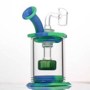 Hookahs NEW 4 Colors Assemble Silicone Bong tall 11cm Easy clean Dab Rig with 4mm quartz banger small rigs glass bongs pipe