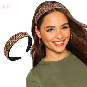 Barocke Regenbogen-Juwelen-Stirnbänder, modische, luxuriöse Strass-Haarbänder für Frauen, glitzernde Kristall-Stirnbänder, elegant