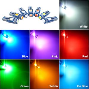 100PCS T5 W1.2w 27 74 86 206 3SMD Bil inredning ljus kil LED Dashboard Indikatormätare Instrumentlampa Vit Röd Blå Rosa Gul Grön