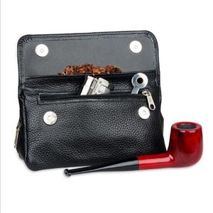 20st Fireedog äkta läder luktsäker väska rökning tobaksrör pipa väska väska för 2 rör tamper filter verktyg lagringsäck