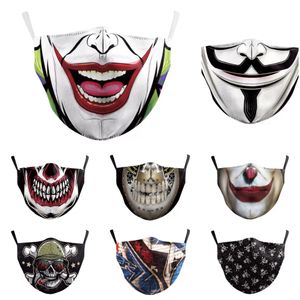 DHL Children Adult 3D Cartoon Digital Printing Mask Washable Protective Anti-dust Mask PM2.5 100% Polyester Face Mask for Kids