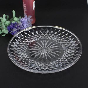 50pcs/lot Transparent Food Sweets Fruit Dessert Dish Round Plastic Tableware Plates Snack Tray Bar Home Accessories