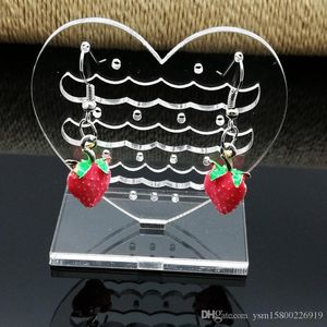 Darmowa Wysyłka 20 SZTUK 60mm Wyczyść Heart Akrylowe Stadnina Earring Display Stand Holder, Moda Display.Transparent Color