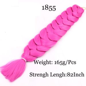 Larger Stock Synthetic Braiding Hair 82inch 165g Single Color High Temperature Fiber Synthetic Crochet Jumbo Braiding Hair Extensions