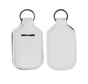 30ml Hand Sanitizer Bottle Holder Keychain Neoprene Liquid Soap Bottle Holder Keychain Blank White and Soft Ball Printing Colors SN3050