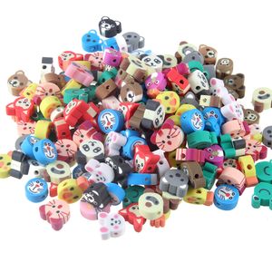 50pcs Mix Animal Fruit Style Polymer Clay Spacer Beads DIY Bracelet Necklace Accessories Loose Cute Clay Beads Children Jewelry