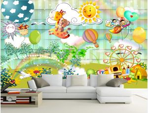 wallpapers Foto feita sob encomenda para paredes 3d Crianças animal do mural dos desenhos animados Stereo Kids Room quarto fundo pintura de parede papéis de parede decoração de casa