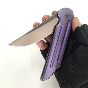 Versione di personalizzazione limitata Coltello chiudibile Kwaiback Rettifica a mano S35VN Lama Coltelli con manico in titanio Tasca Coltelli da esterno EDC Strumenti tattici per la caccia al campeggio