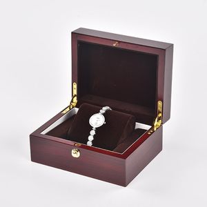 Confezione regalo in velluto di alta qualità per un solo orologio odm oem scatola di imballaggio per orologi in legno a buon mercato