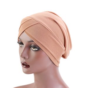Haarausfall Abdeckung Muslimischen Kristall Basis Hut Schlaf Zubehör Stirnband Kappe Solide Färbung Chemotherapie Mode Kopfbedeckungen Für Frauen