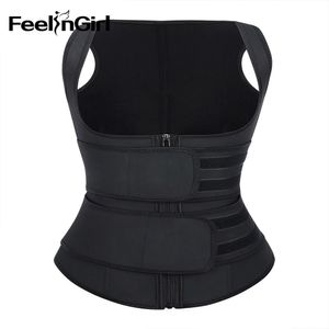 FeelinGirl Plus Size 100% látex Top Mulheres Shaper ajustável underwear instrutor cinto de emagrecimento barriga Controle Shapewear Y200710
