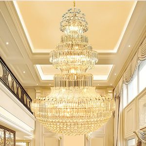 Big LED Crystal Chandeliers إضاءة لاعبا اساسيا أوروبية أمريكا الثريا الفندق ردهة اللوبي بارلور المنزل الإضاءة الداخلية di80cm / 100 سم