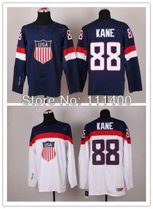 Wholesale olympic men hockey jerseys for sale - Group buy 2016 New Mens Patrick Kane White Blue Team USA Winter Olympics Hockey Jersey embroidery logo Size